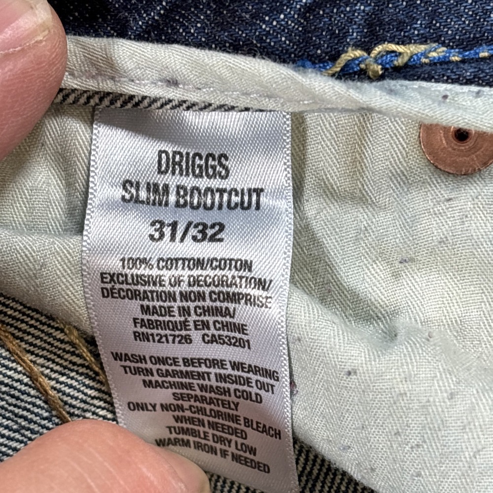 Aeropostale Driggs Slim Bootcut Jeans Mens Sz 31x32 Distressed Blue Denim Cotton - Picture 5 of 14